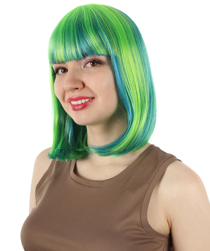HPO Women's Shoulder Length Bob Wig Collection | Straight Halloween Wig Multiple Color Option | Premium Breathable Capless Cap
