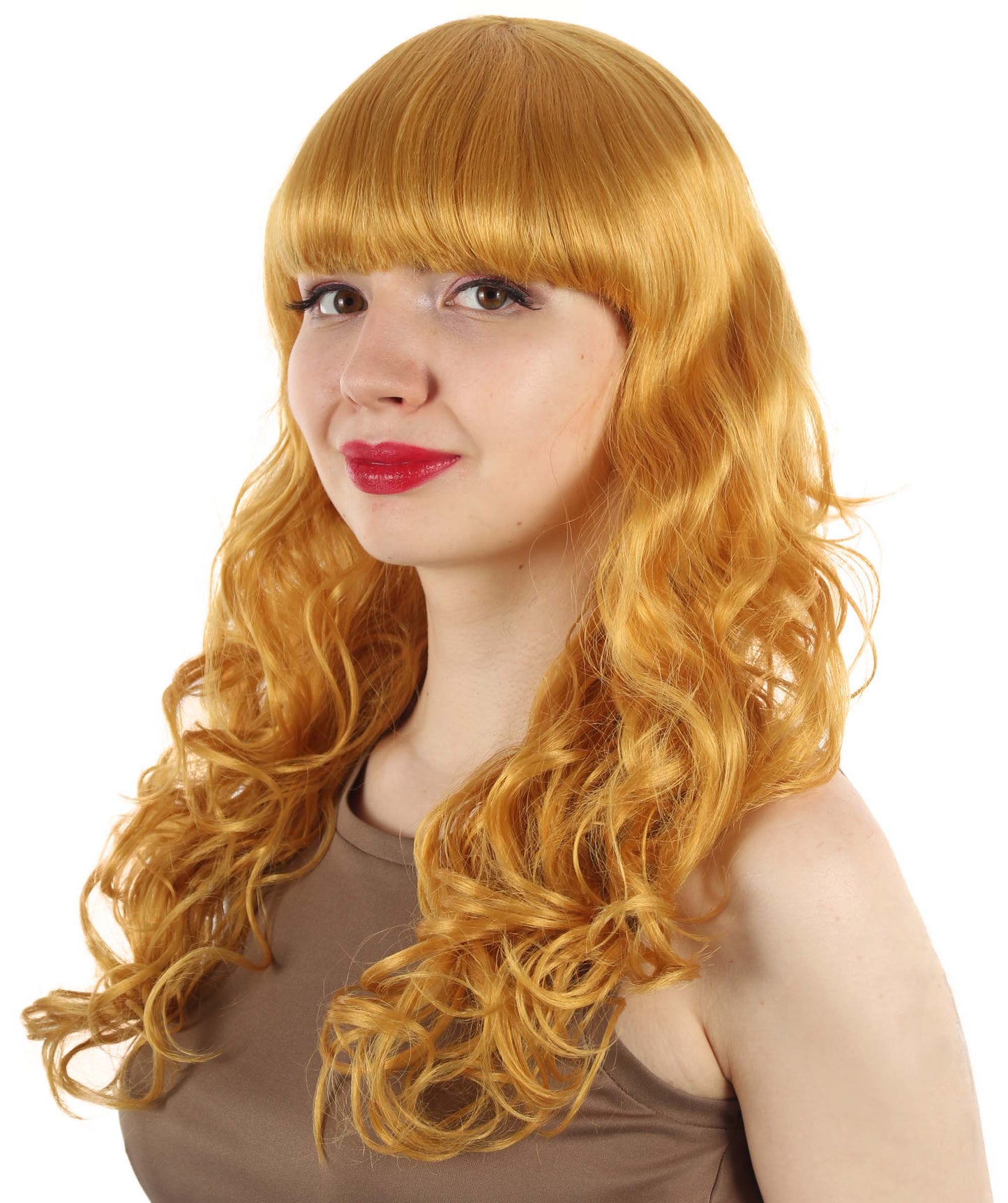 HPO Women's Wig for Fancy Anti-Hero Girl | Long Curly Party Ready Fancy Halloween Wigs | Premium Breathable Capless Cap