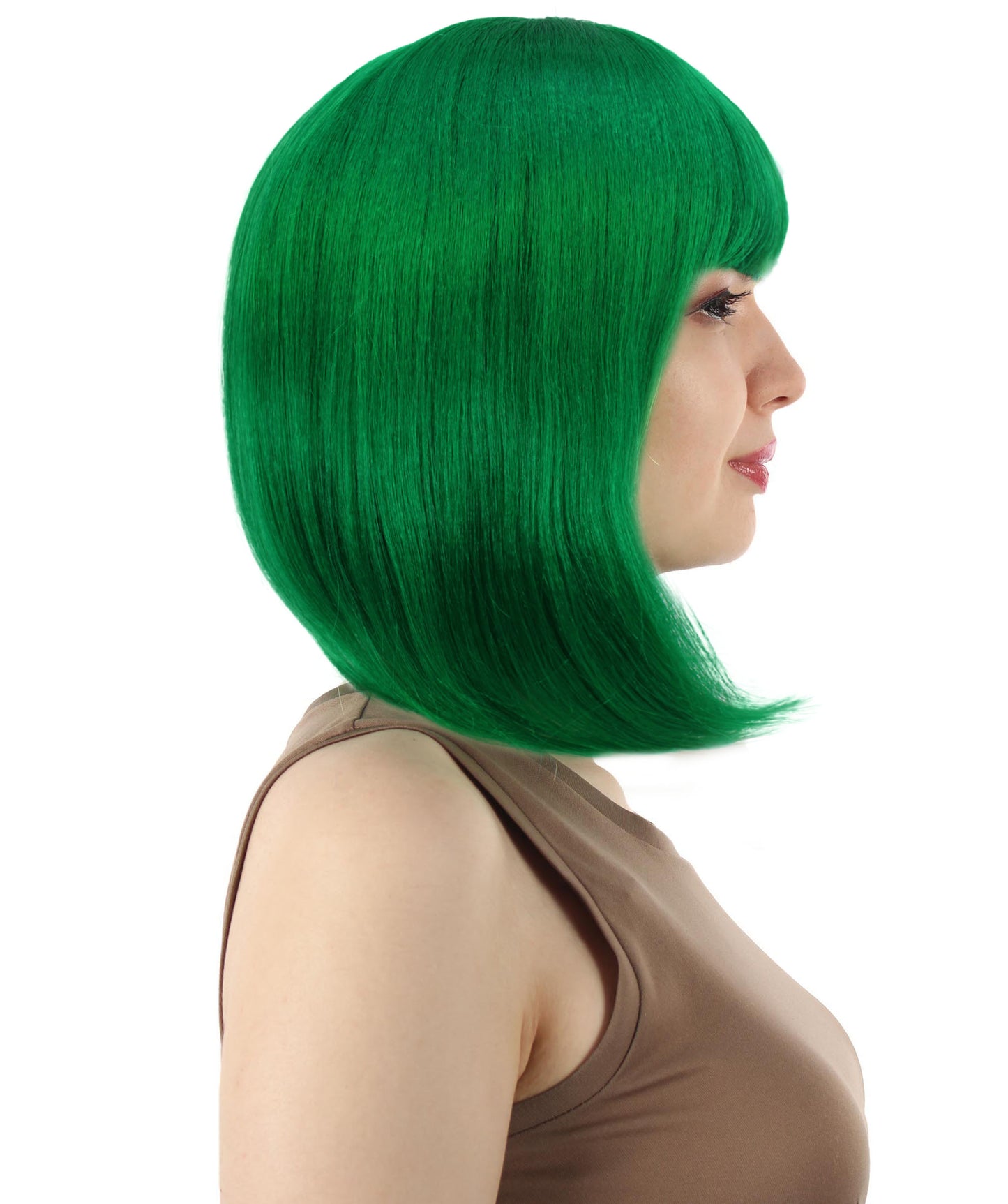 HPO Women's Shoulder Length Bob Wig Collection | Straight Halloween Wig Multiple Color Option | Premium Breathable Capless Cap