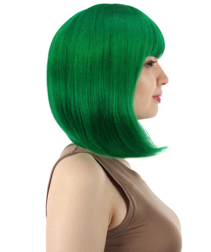HPO Women's Shoulder Length Bob Wig Collection | Straight Halloween Wig Multiple Color Option | Premium Breathable Capless Cap