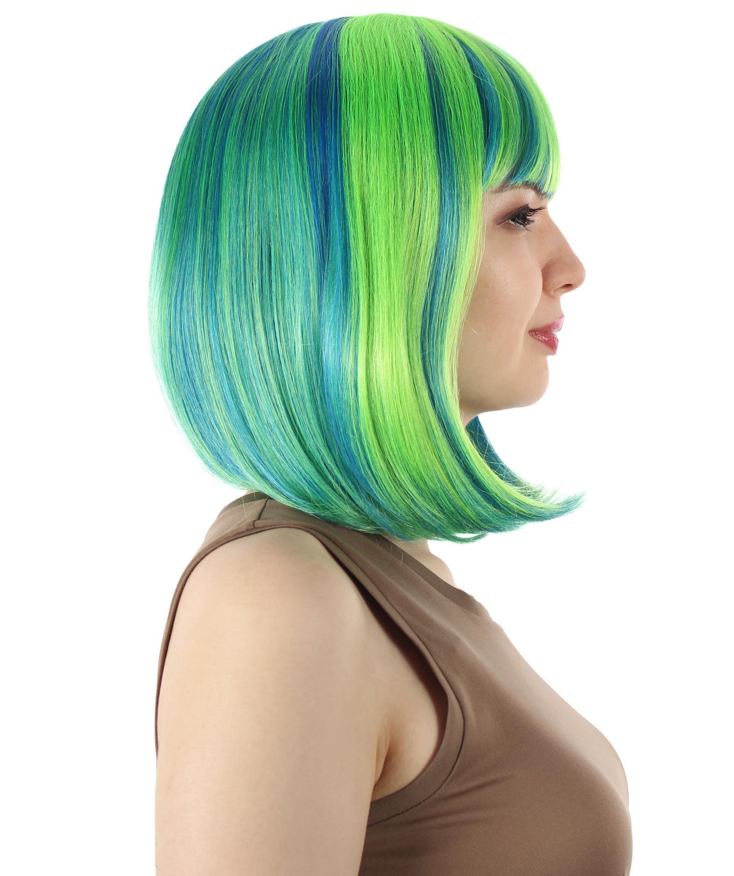 HPO Women's Shoulder Length Bob Wig Collection | Straight Halloween Wig Multiple Color Option | Premium Breathable Capless Cap