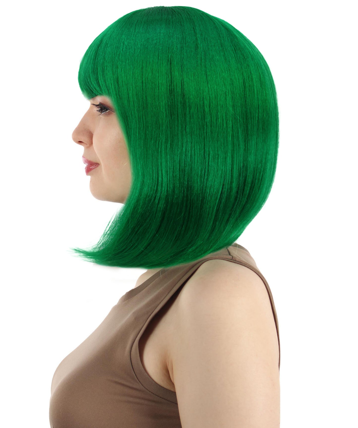 HPO Women's Shoulder Length Bob Wig Collection | Straight Halloween Wig Multiple Color Option | Premium Breathable Capless Cap