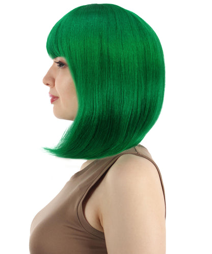 HPO Women's Shoulder Length Bob Wig Collection | Straight Halloween Wig Multiple Color Option | Premium Breathable Capless Cap