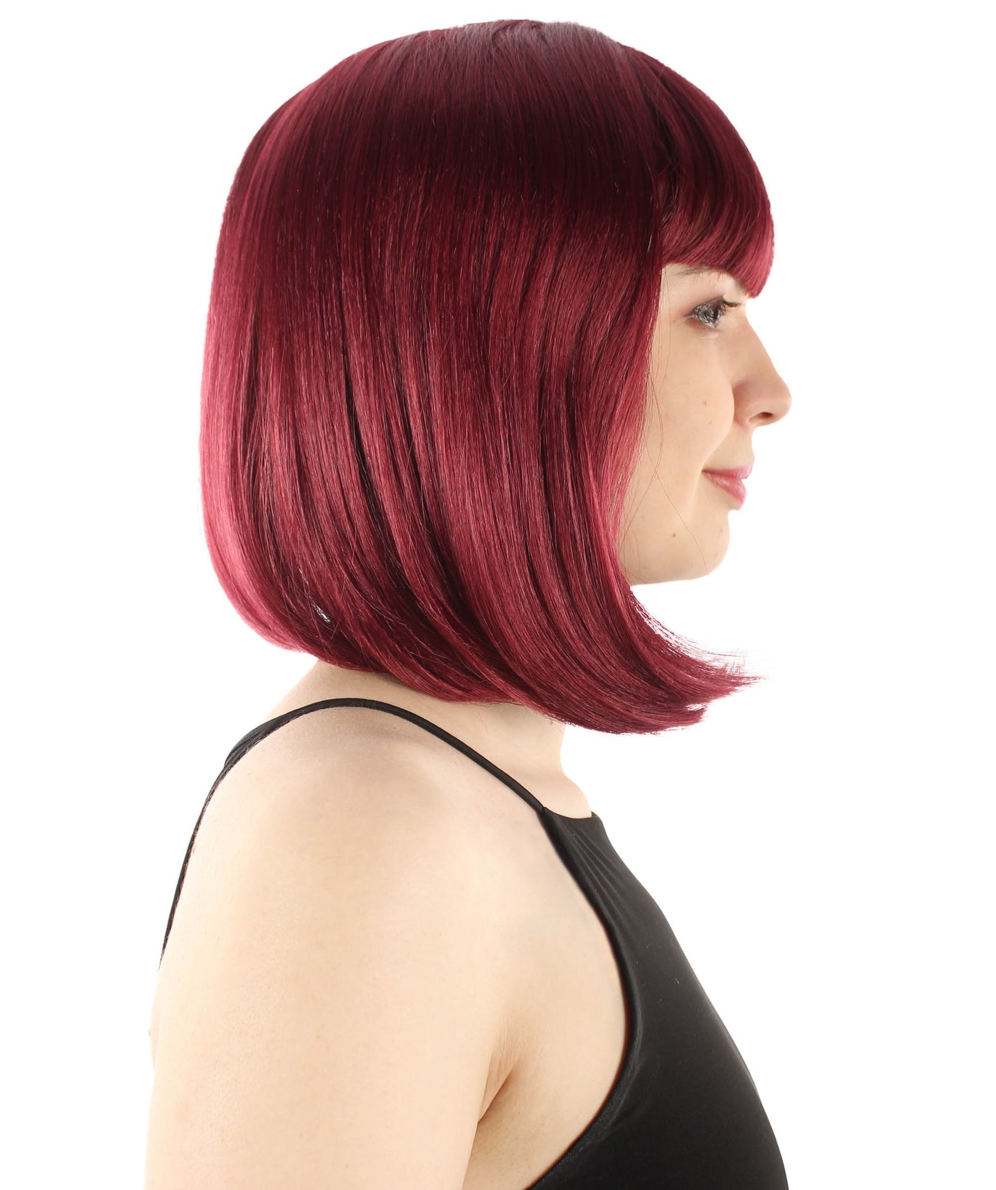 HPO Women's Shoulder Length Bob Wig Collection | Straight Halloween Wig Multiple Color Option | Premium Breathable Capless Cap