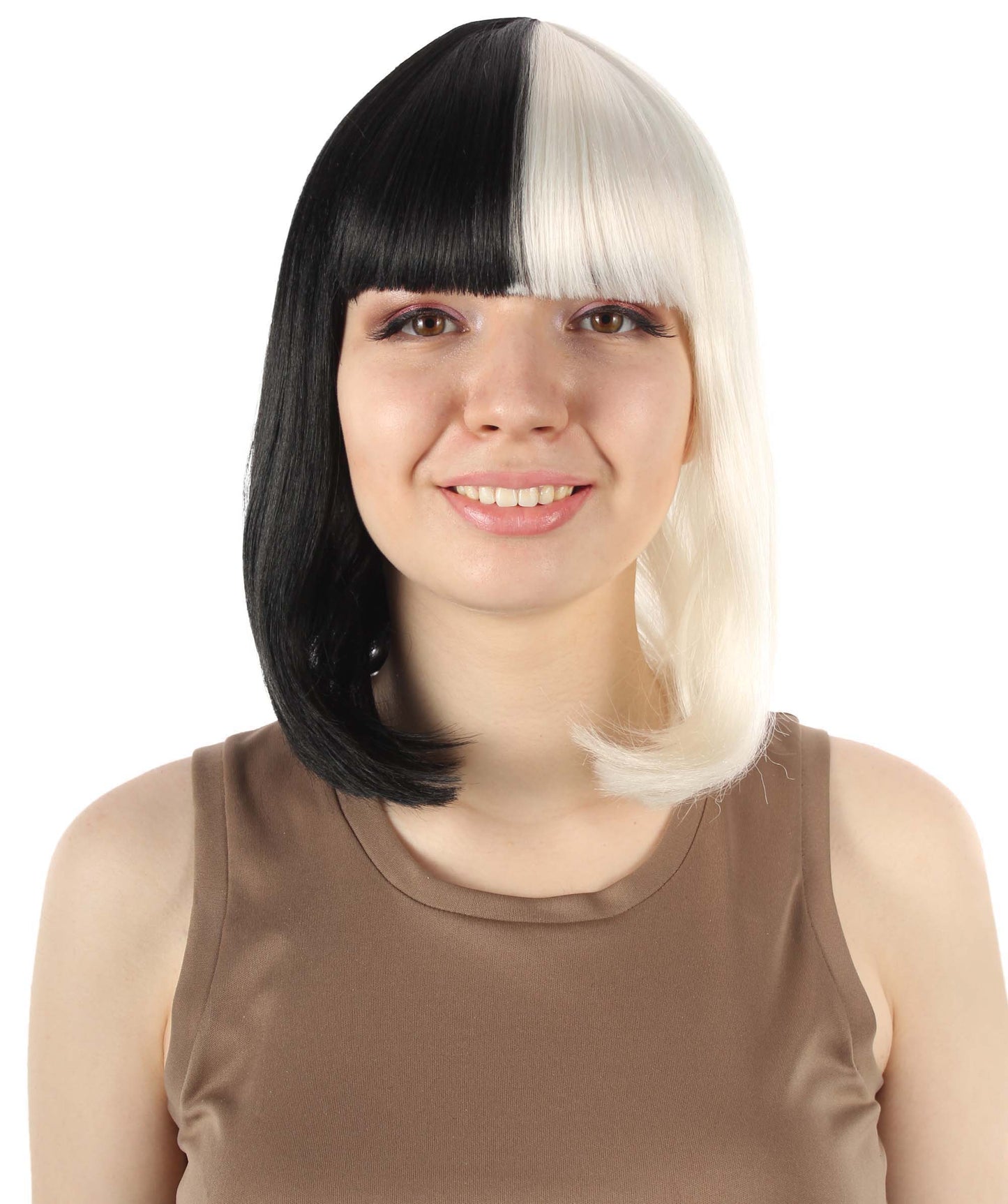 HPO Women's Shoulder Length Bob Wig Collection | Straight Halloween Wig Multiple Color Option | Premium Breathable Capless Cap
