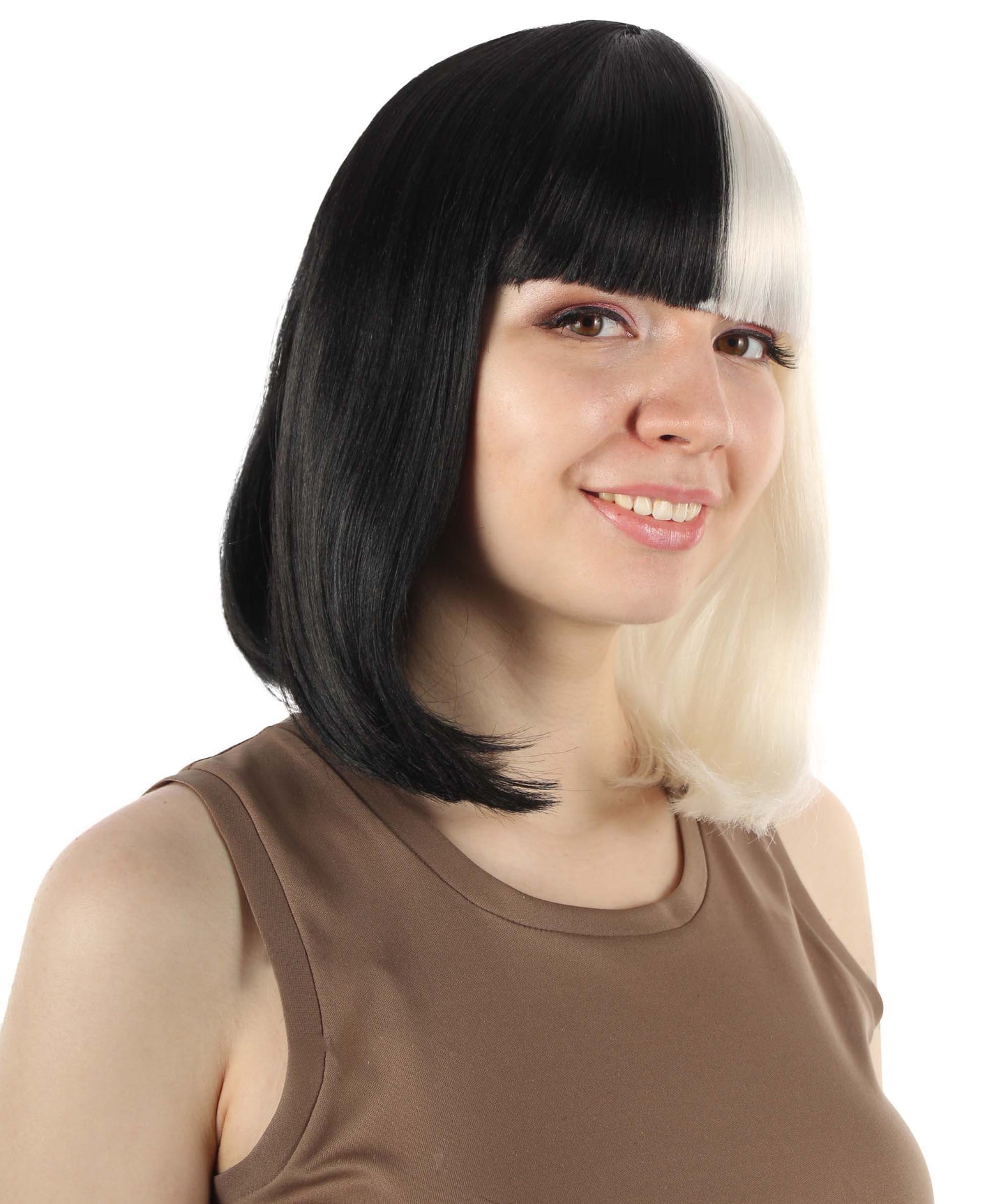 HPO Women's Shoulder Length Bob Wig Collection | Straight Halloween Wig Multiple Color Option | Premium Breathable Capless Cap