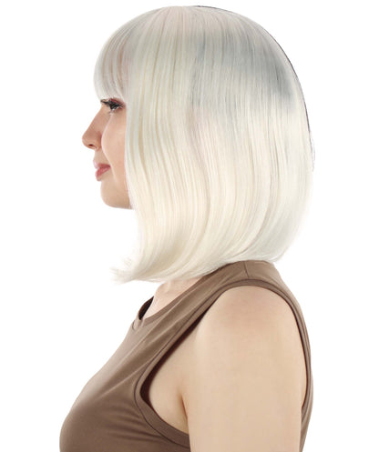 HPO Women's Shoulder Length Bob Wig Collection | Straight Halloween Wig Multiple Color Option | Premium Breathable Capless Cap