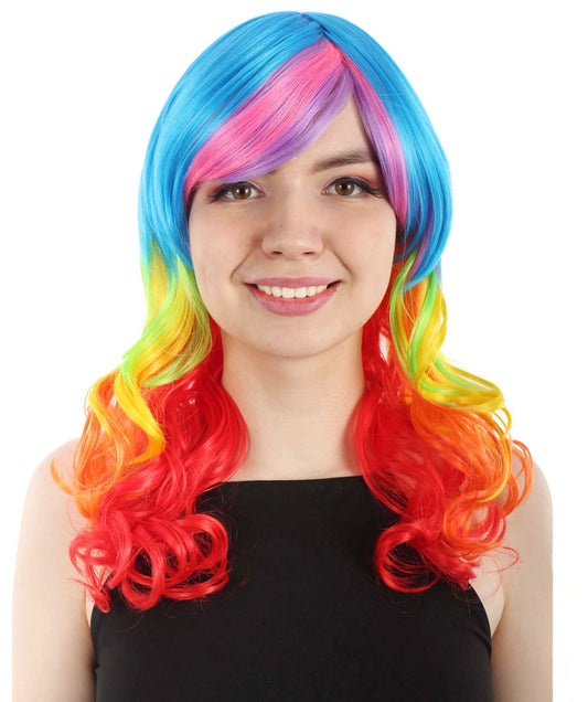 Rainbow Dash Wig | Multicolor Character Halloween Wig | Premium Breathable Capless Cap