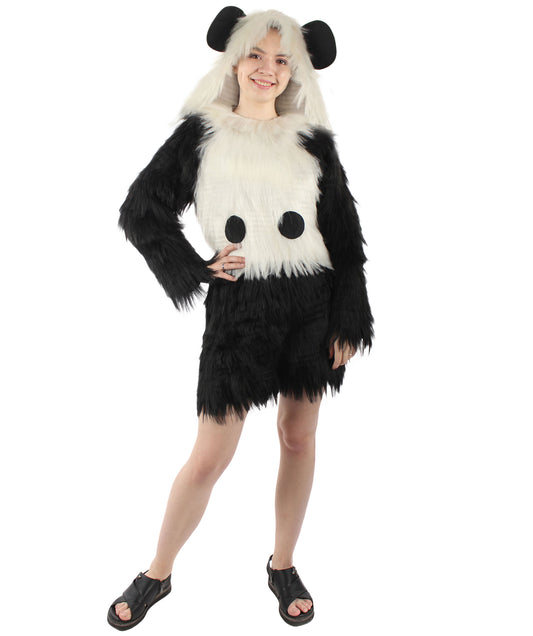 HPO White and Black Panda Costume with Hoodie (Bundle) - Long Synthetic Fibers