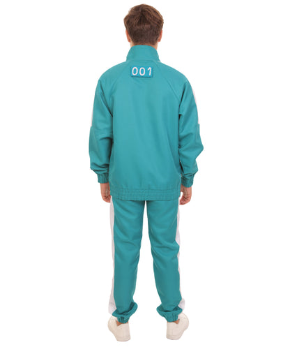 Unisex K-drama Survival Game TV Show Player Green Jumpsuit Fancy Costume