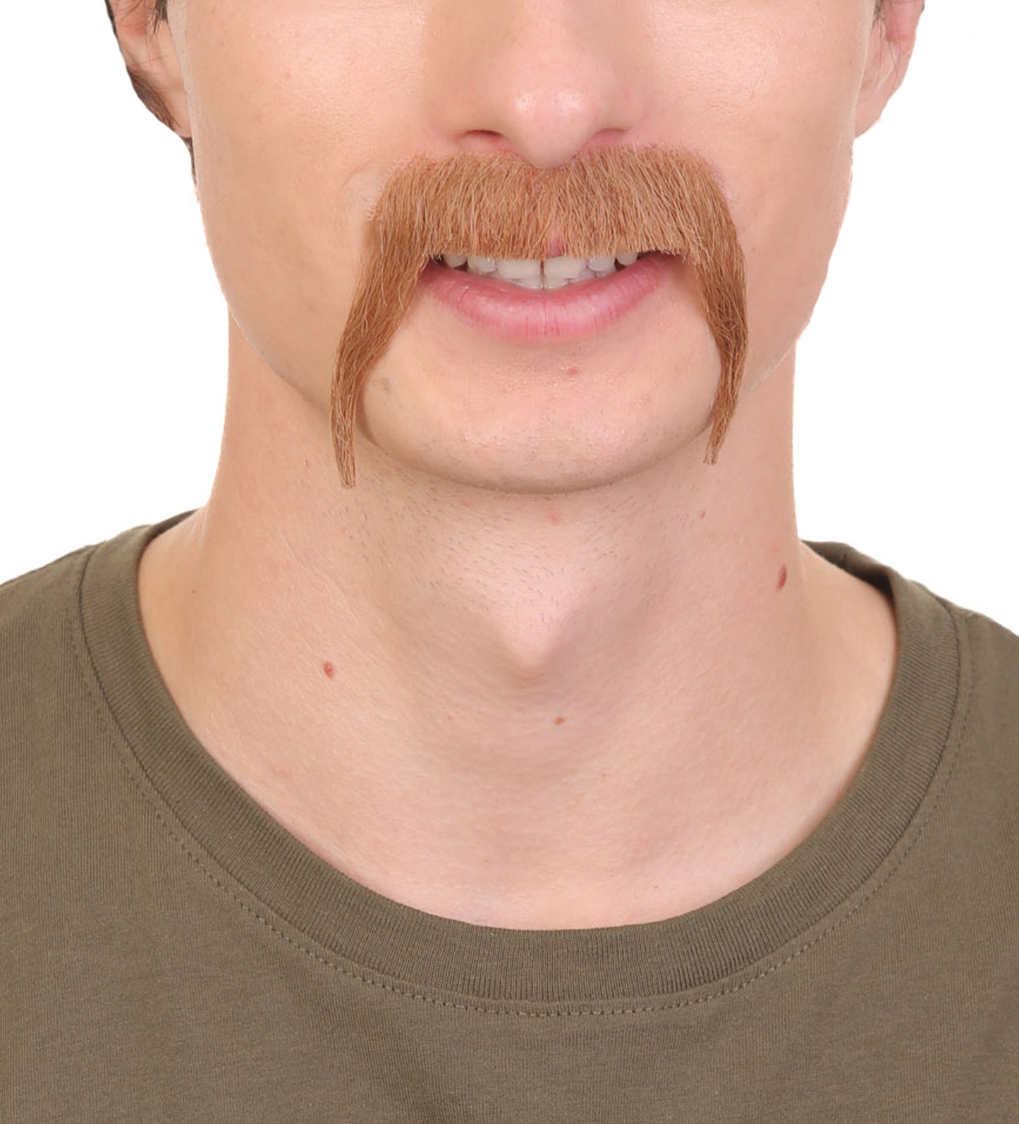 HPO  Men's Fake Human Hair Walrus Mustache | Brown Color