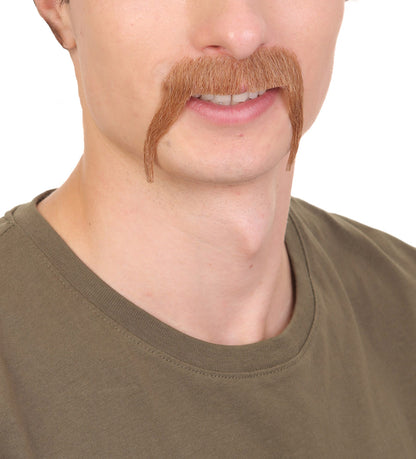 HPO  Men's Fake Human Hair Walrus Mustache | Brown Color