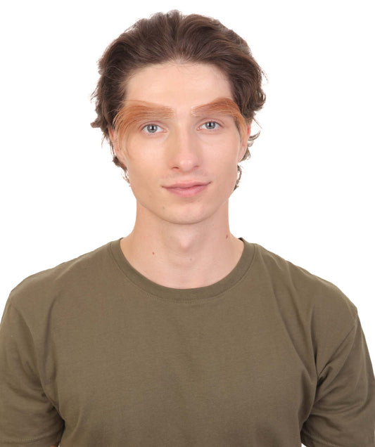 HPO Adult Men's Fake Human Hair Long Sensei Eyebrows | Light Brown