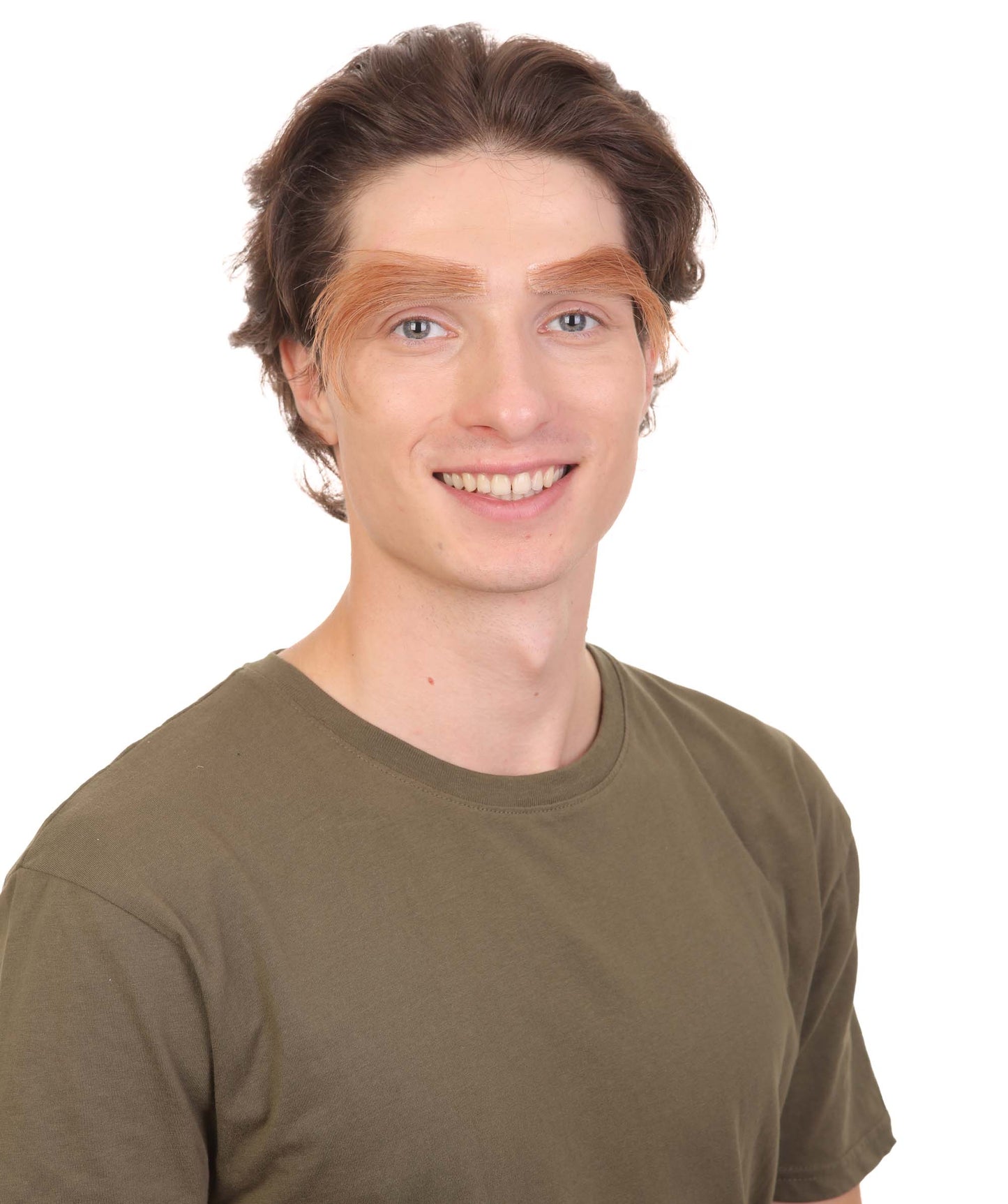 HPO Adult Men's Fake Human Hair Long Sensei Eyebrows | Light Brown