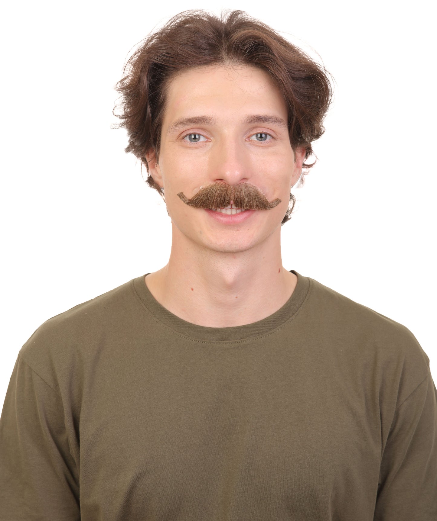 HPO Men's Fake Human Hair Western Doc Mustache | Multiple Color Options