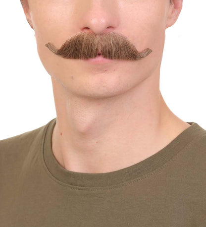 HPO Men's Fake Human Hair Western Doc Mustache | Multiple Color Options