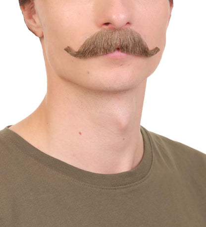 HPO Men's Fake Human Hair Western Doc Mustache | Multiple Color Options