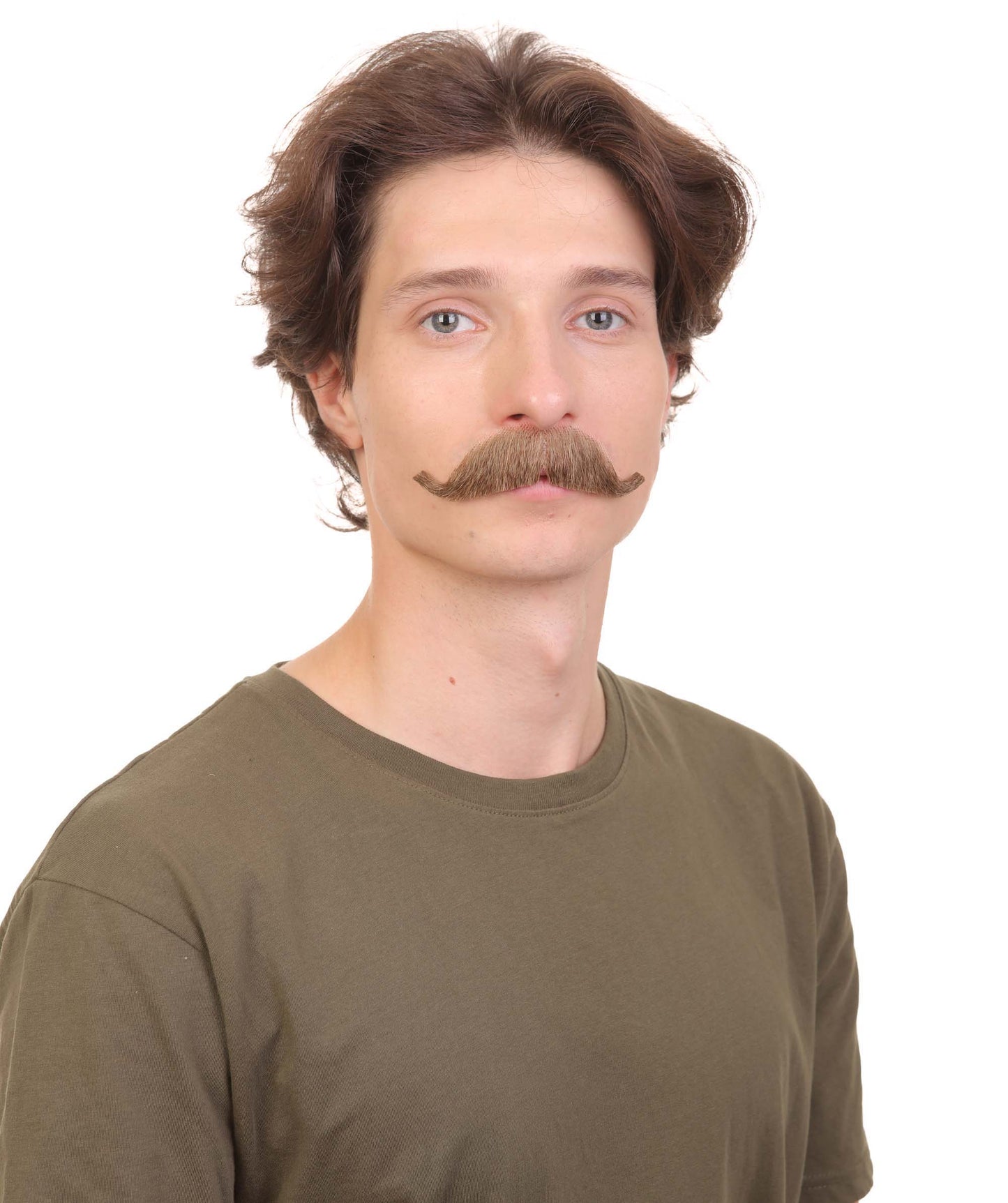 HPO Men's Fake Human Hair Western Doc Mustache | Multiple Color Options