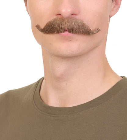 HPO Men's Fake Human Hair Western Doc Mustache | Multiple Color Options