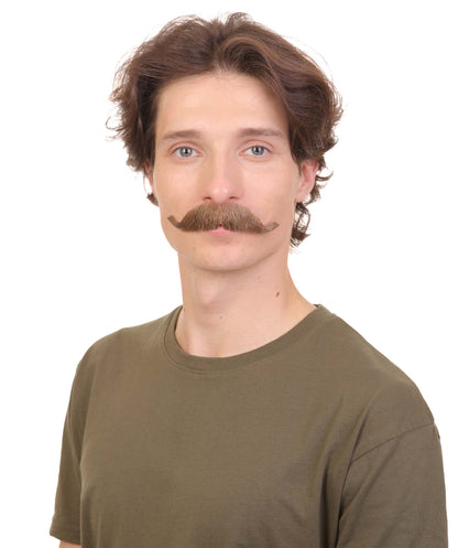 HPO Men's Fake Human Hair Western Doc Mustache | Multiple Color Options