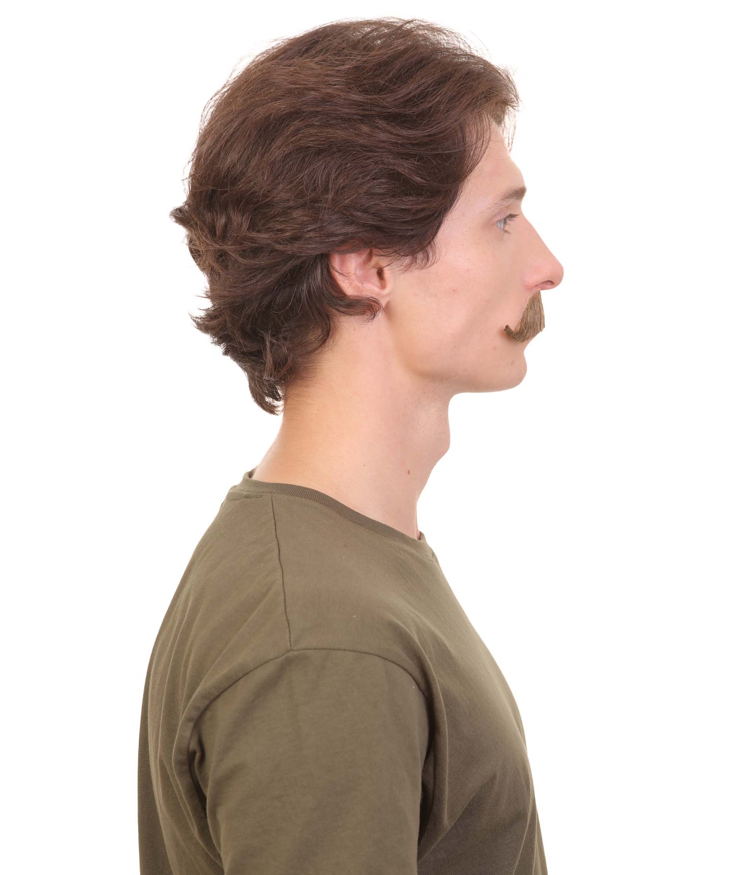 HPO Men's Fake Human Hair Western Doc Mustache | Multiple Color Options