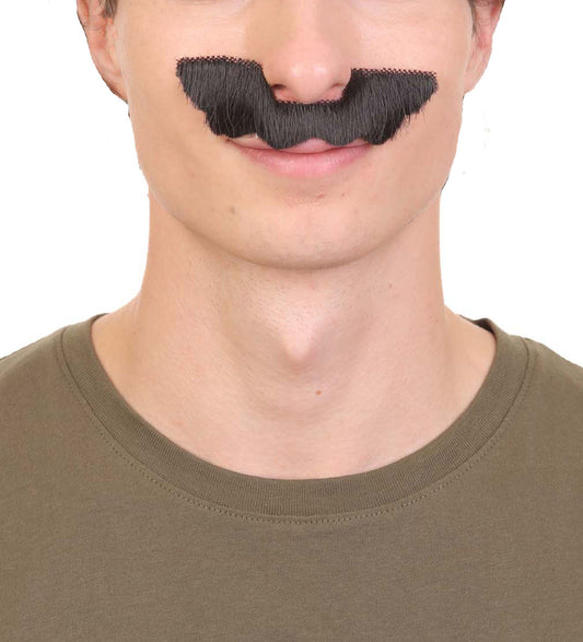 Men’s Black 80'S PLUMBER Mustache Wings I Perfect for Halloween I Flame-retardant Synthetic Fiber