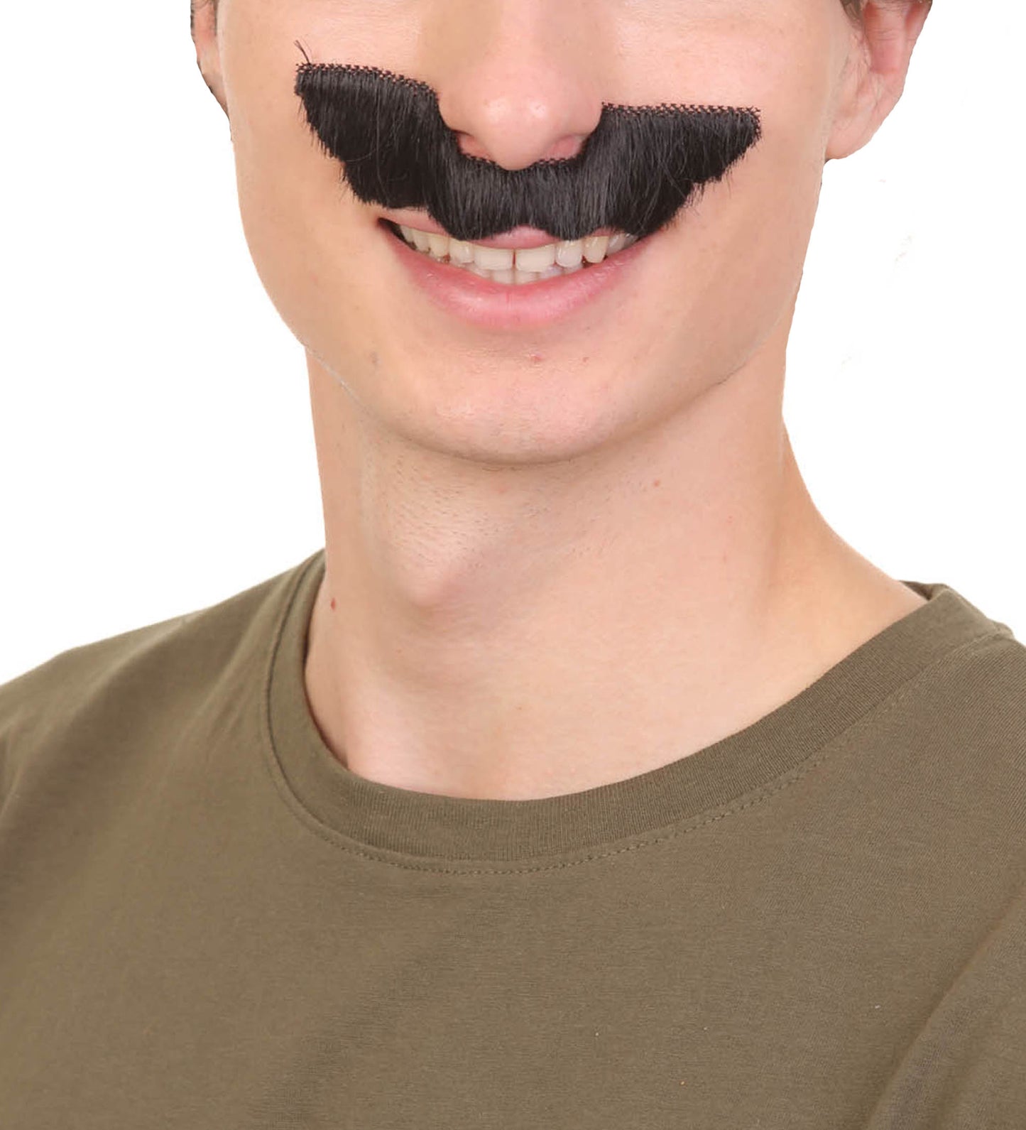 Men’s Black 80'S PLUMBER Mustache Wings I Perfect for Halloween I Flame-retardant Synthetic Fiber