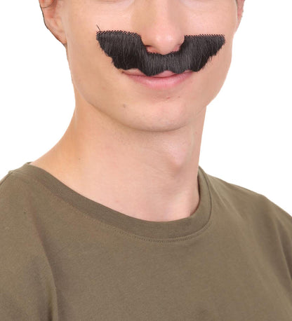 Men’s Black 80'S PLUMBER Mustache Wings I Perfect for Halloween I Flame-retardant Synthetic Fiber