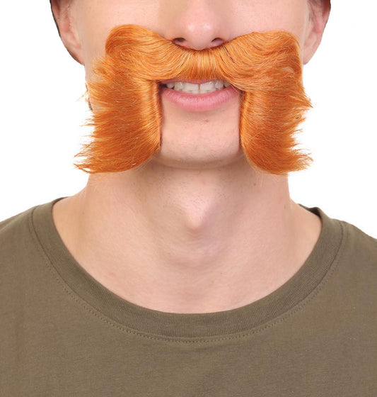 Men's Fancy Cartoon Orange Mustache, best for Halloween, Flame-retardant Synthetic Fiber