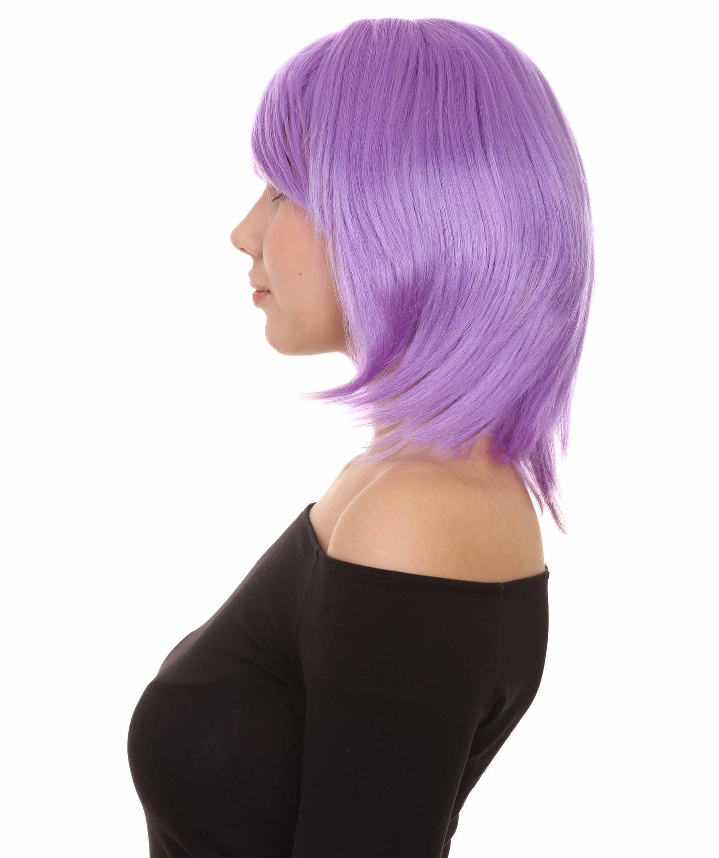 Shoulder Length Bob with Side Bangs Party Wig |  Halloween Wig | Premium Breathable Capless Cap