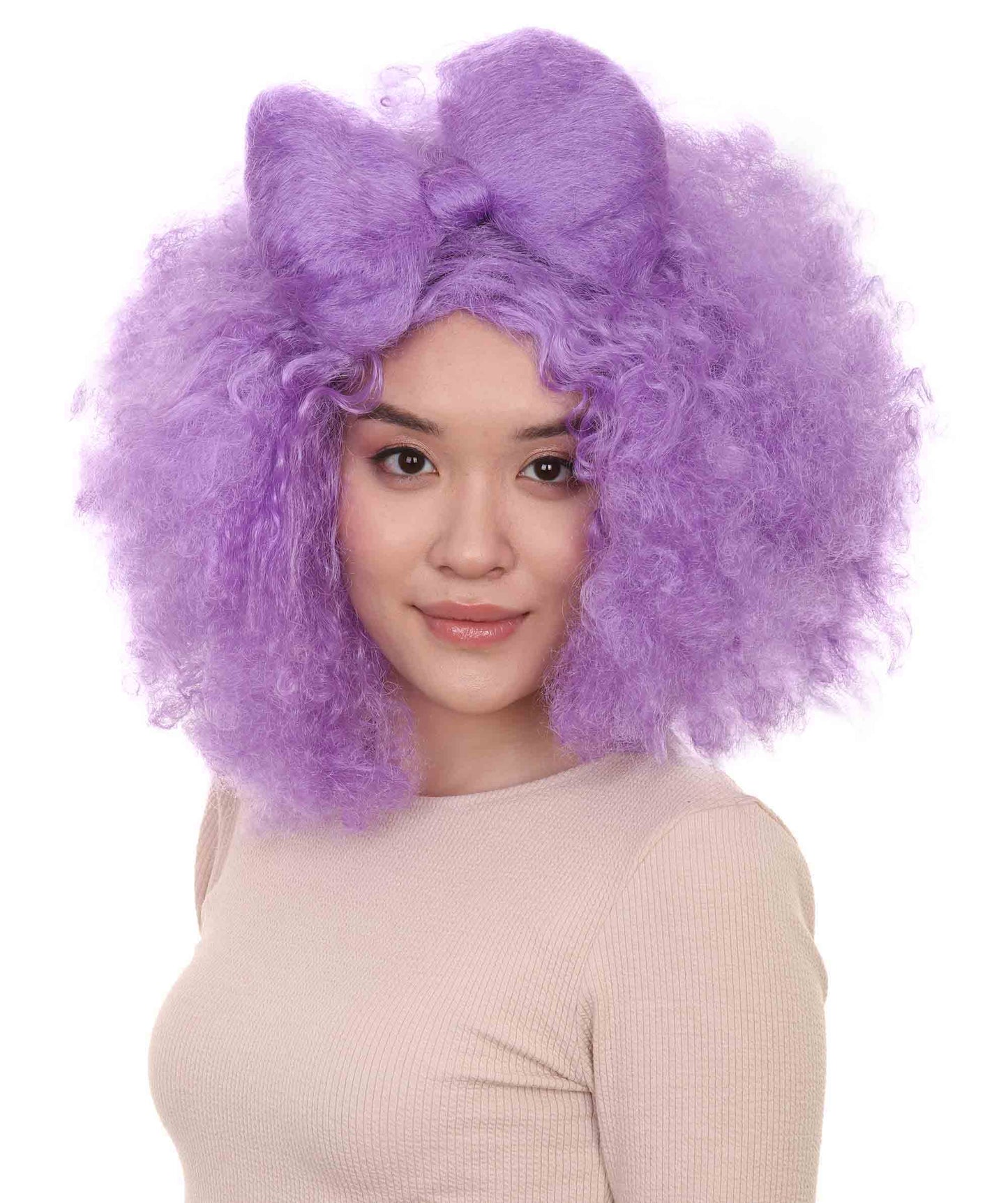 HPO Women's Jumbo Afro Small Bow Wigs Collections | Super Size Halloween Wigs | Premium Breathable Capless Cap