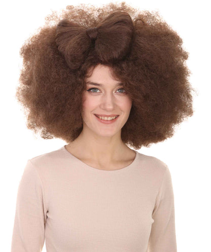 HPO Women's Jumbo Afro Small Bow Wigs Collections | Super Size Halloween Wigs | Premium Breathable Capless Cap