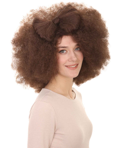 HPO Women's Jumbo Afro Small Bow Wigs Collections | Super Size Halloween Wigs | Premium Breathable Capless Cap