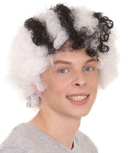 Real Madrid Afro Wig | Black And White Afro Wig