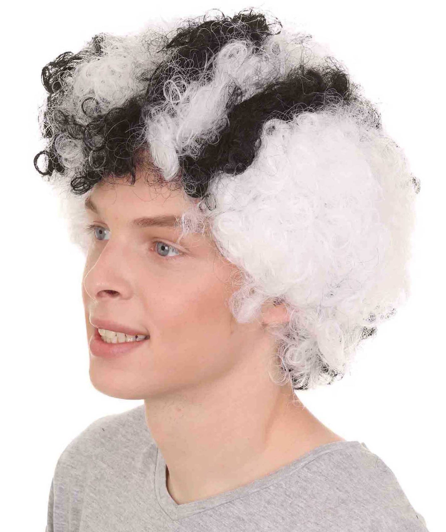 Real Madrid Afro Wig | Black And White Afro Wig