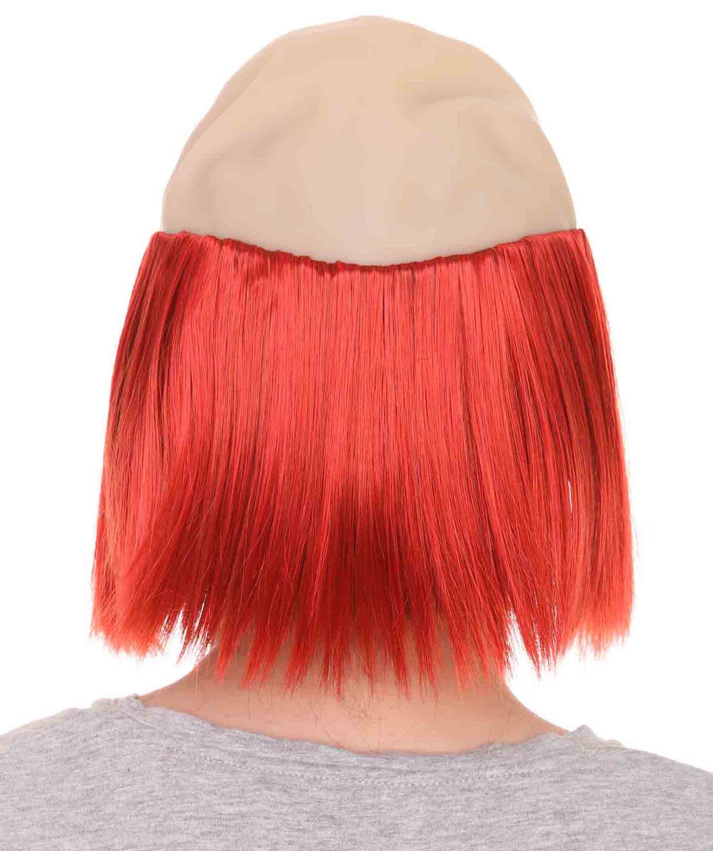 Bald Straight Mens Clown Red Wig | Wig With Bald Cap| Flame-Retardant Synthetic Fiber