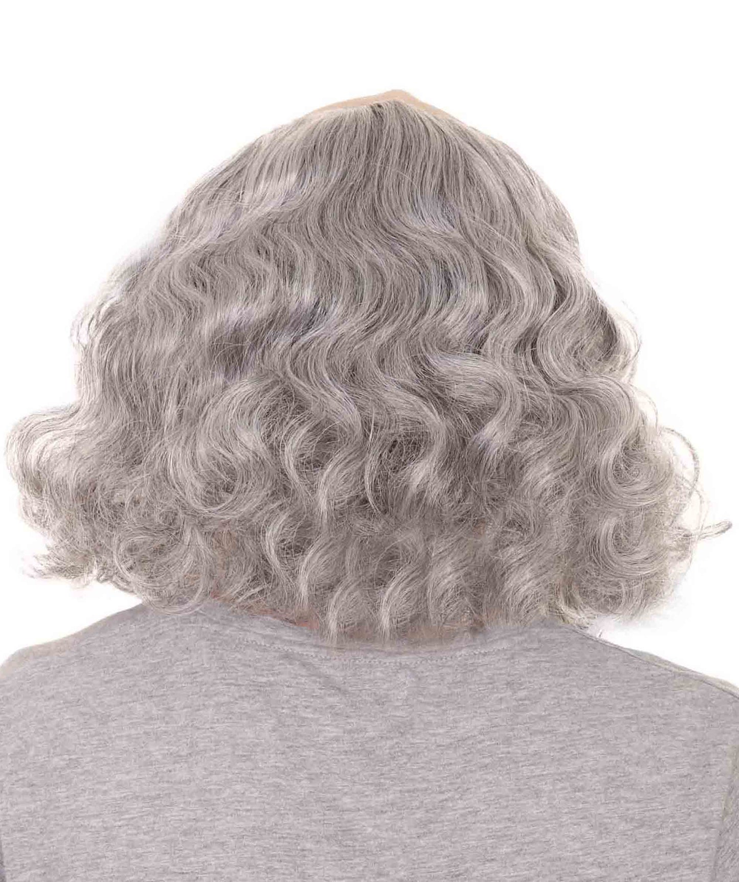 Founding Father Mens Wig | Grey Wig With Bald Cap | Flame-Retardant Synthetic Fiber