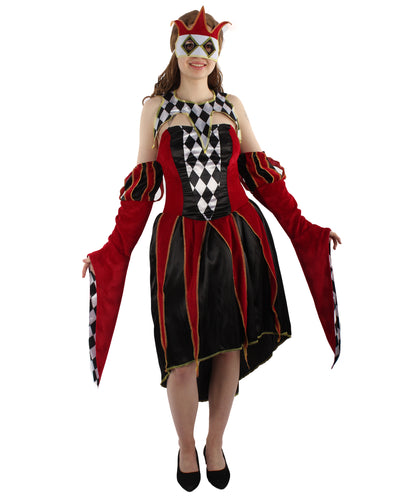 Women GOTHIC VENETIAN Costume | Red & Black Halloween Costume