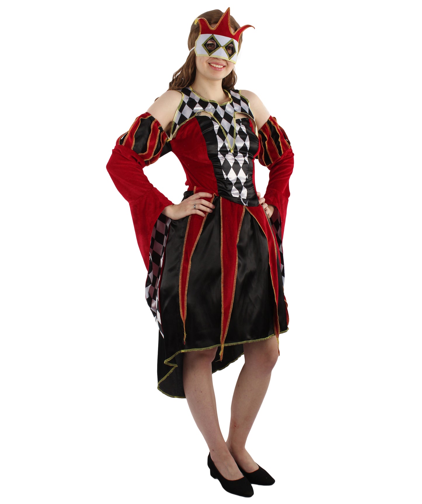 Women GOTHIC VENETIAN Costume | Red & Black Halloween Costume