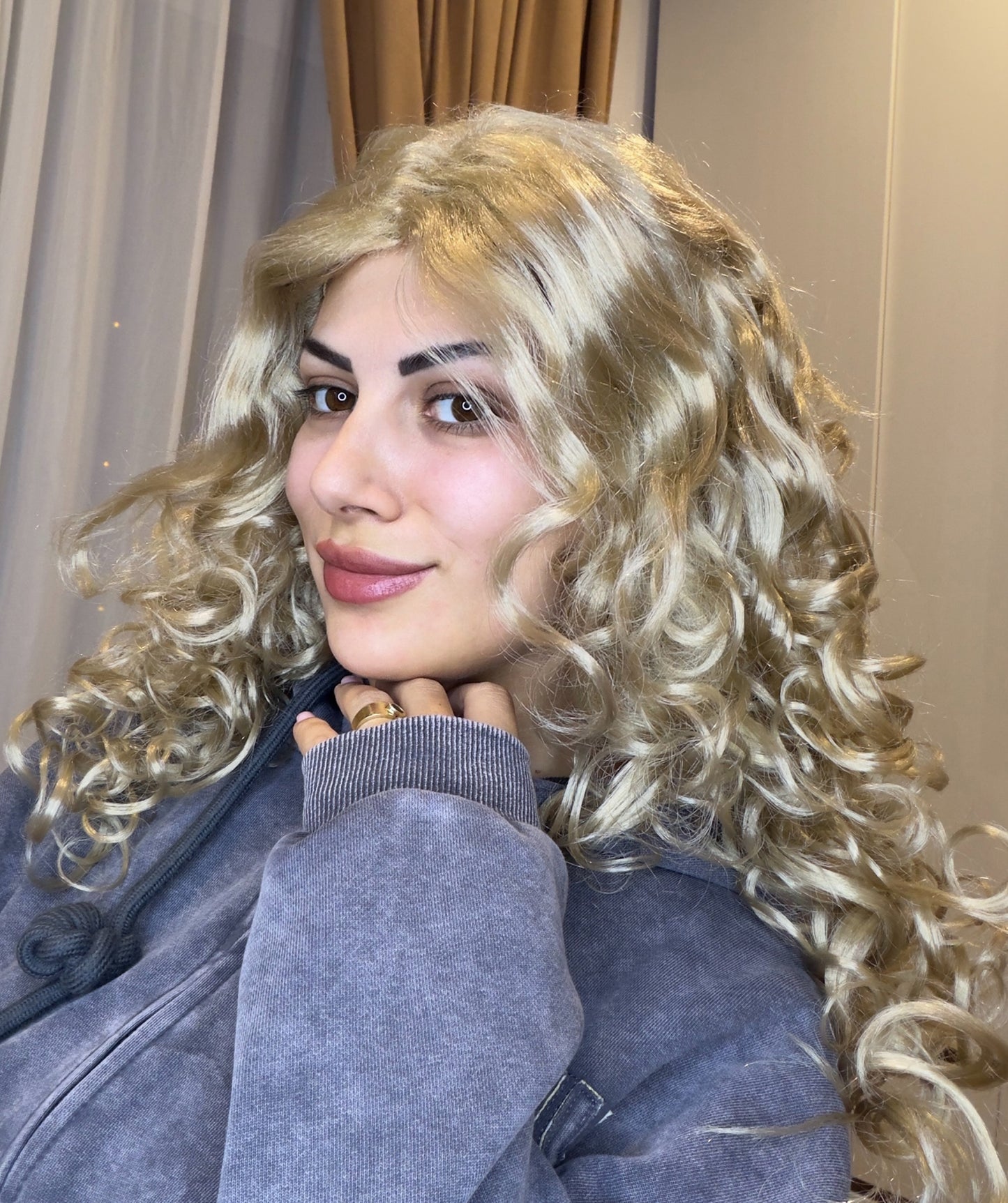 Blonde Passion Womens Wig | Long Curly Glamour Fancy Halloween Wig