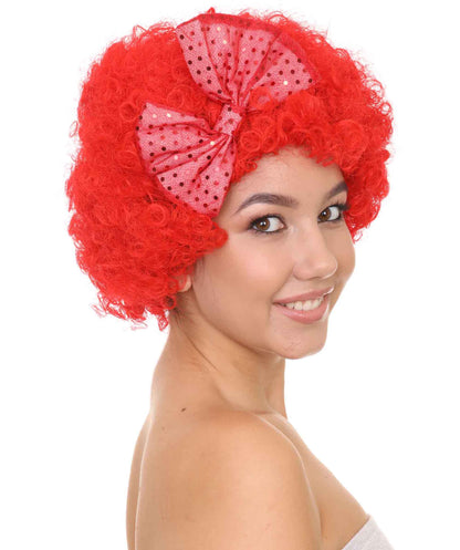 Red Butterfly Womens Wig | Super Size Jumbo Afro Character Halloween Wig | Premium Breathable Capless Cap