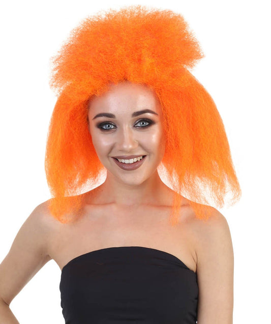 Orange Punk Girl Mullet Wig | Halloween Wig | Premium Breathable Capless Cap