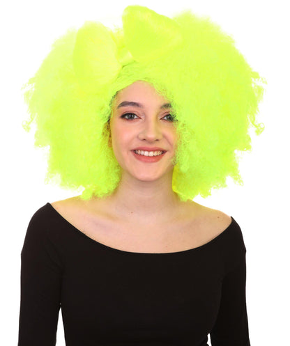 HPO Women's Jumbo Afro Small Bow Wigs Collections | Super Size Halloween Wigs | Premium Breathable Capless Cap