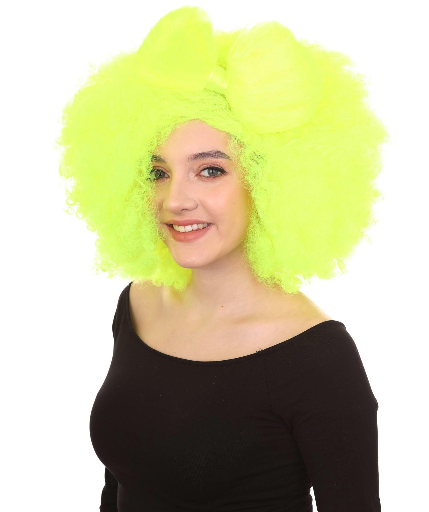 HPO Women's Jumbo Afro Small Bow Wigs Collections | Super Size Halloween Wigs | Premium Breathable Capless Cap