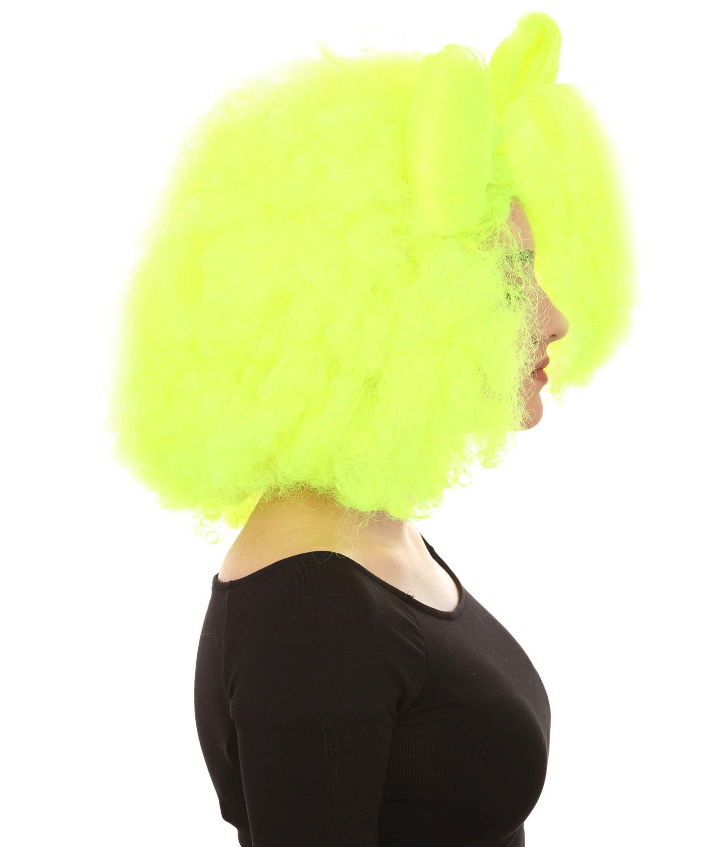 HPO Women's Jumbo Afro Small Bow Wigs Collections | Super Size Halloween Wigs | Premium Breathable Capless Cap