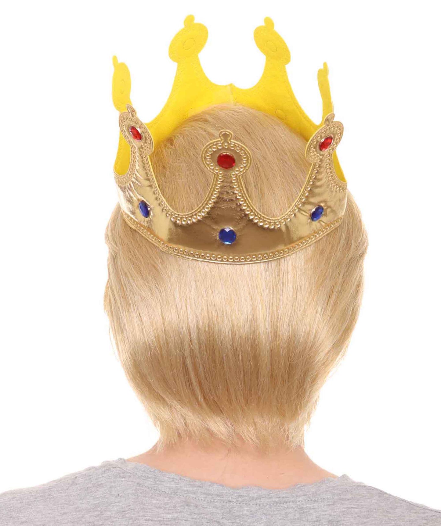 HPO President I Men's Wig, Gold Jeweled Crown Blonde Color Wigs, Premium Breathable Capless Cap