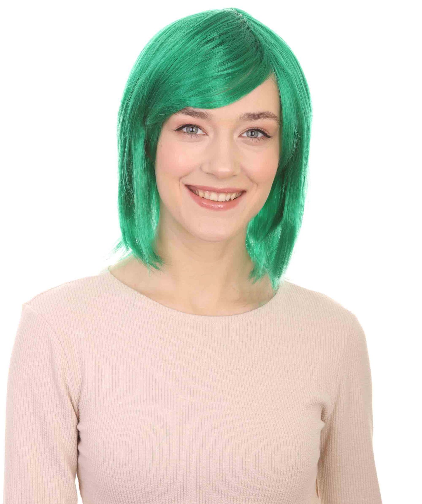 Shoulder Length Bob with Side Bangs Party Wig |  Halloween Wig | Premium Breathable Capless Cap