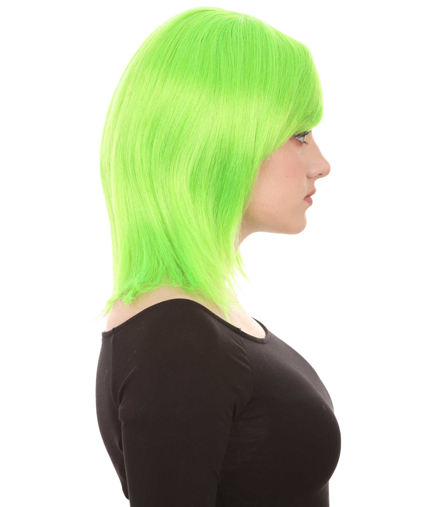 Shoulder Length Bob with Side Bangs Party Wig |  Halloween Wig | Premium Breathable Capless Cap