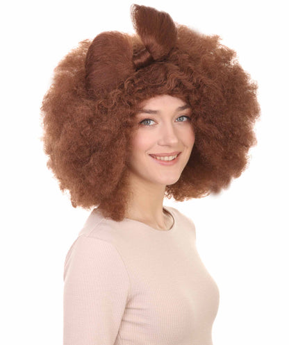 HPO Women's Jumbo Afro Small Bow Wigs Collections | Super Size Halloween Wigs | Premium Breathable Capless Cap