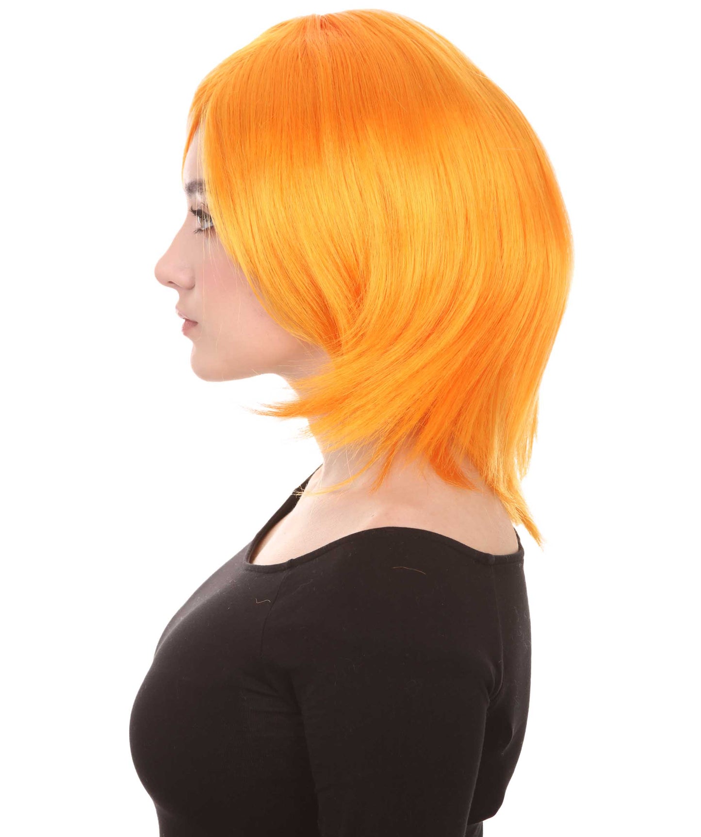 Shoulder Length Bob with Side Bangs Party Wig |  Halloween Wig | Premium Breathable Capless Cap